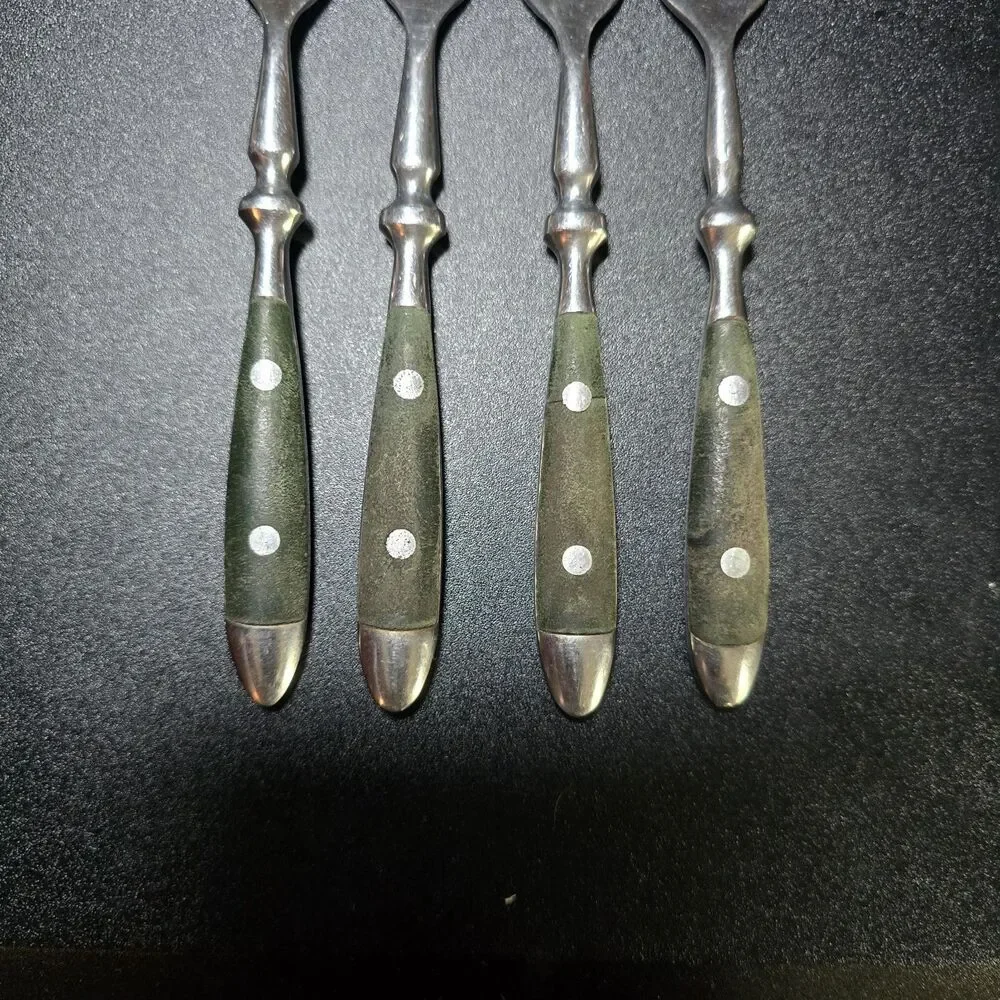Hampton Silversmiths BISTRO-GREEN 4 Salad Forks Stainless Flatware